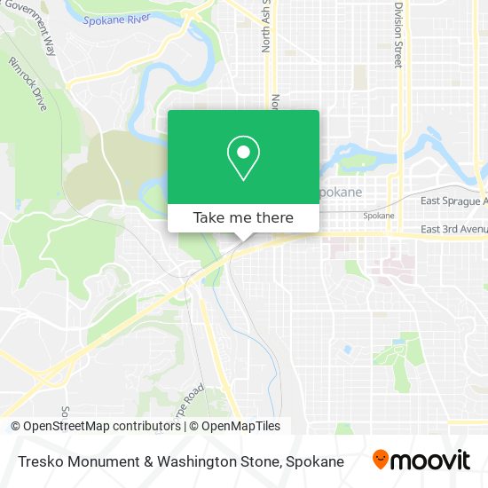 Tresko Monument & Washington Stone map