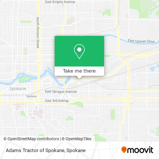 Adams Tractor of Spokane map