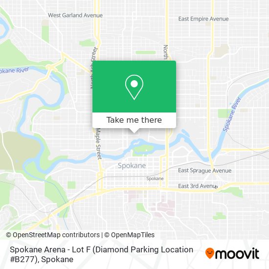 Spokane Arena - Lot F (Diamond Parking Location #B277) map