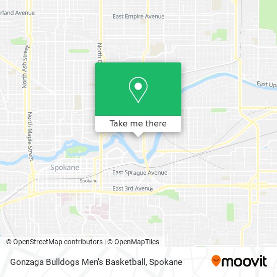 Gonzaga Bulldogs Men's Basketball map