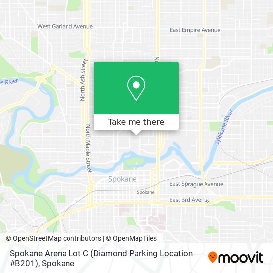 Spokane Arena Lot C (Diamond Parking Location #B201) map