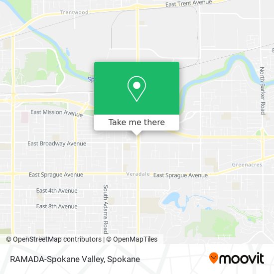 RAMADA-Spokane Valley map