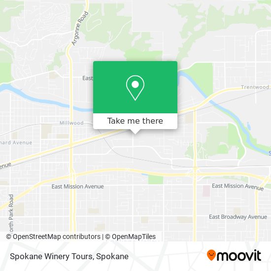 Spokane Winery Tours map