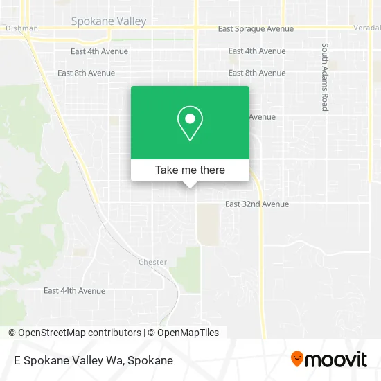 E Spokane Valley Wa map