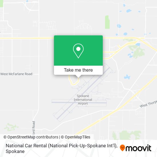Mapa de National Car Rental (National Pick-Up-Spokane Int'l)