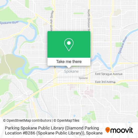 Mapa de Parking Spokane Public Library (Diamond Parking Location #B286 (Spokane Public Library))