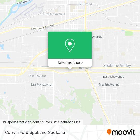 Corwin Ford Spokane map