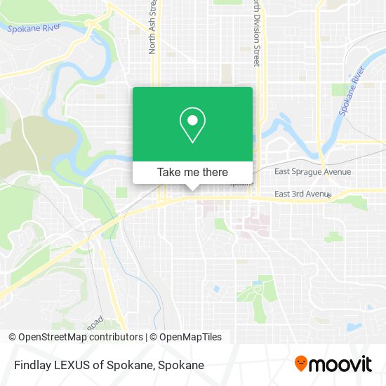 Findlay LEXUS of Spokane map