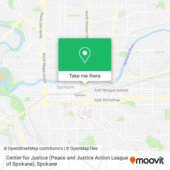 Mapa de Center for Justice (Peace and Justice Action League of Spokane)