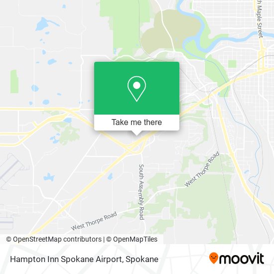 Hampton Inn Spokane Airport map