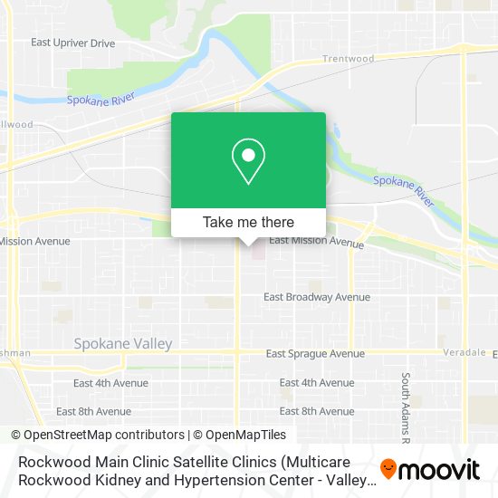 Mapa de Rockwood Main Clinic Satellite Clinics (Multicare Rockwood Kidney and Hypertension Center - Valley)