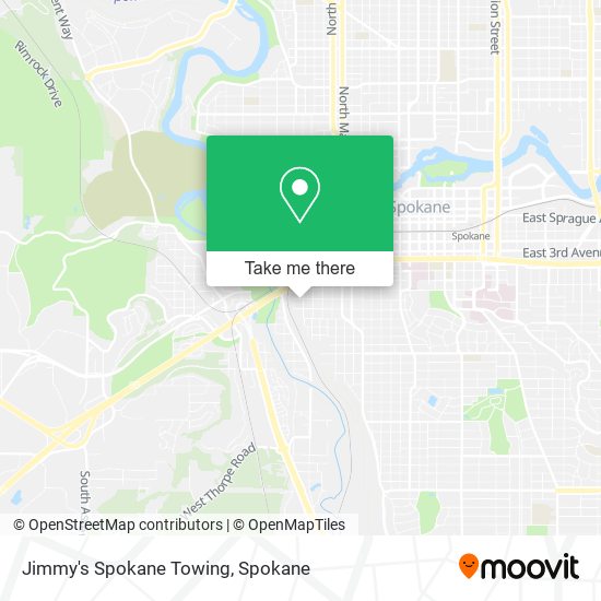 Jimmy's Spokane Towing map