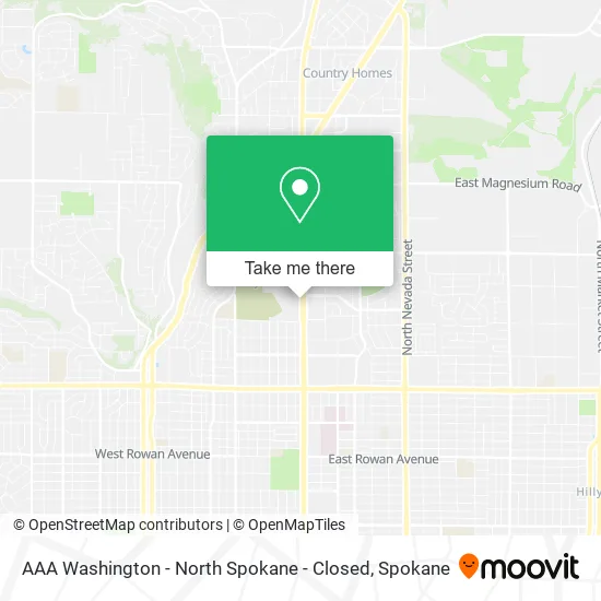 AAA Washington - North Spokane - Closed map