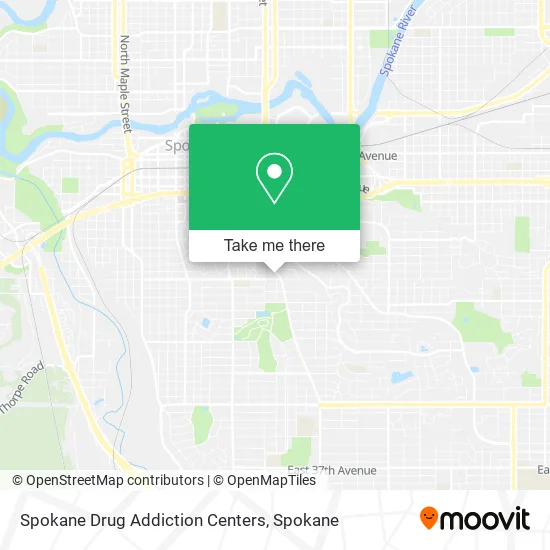 Spokane Drug Addiction Centers map
