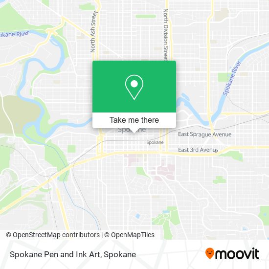 Spokane Pen and Ink Art map