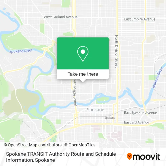 Spokane TRANSIT Authority Route and Schedule Information map