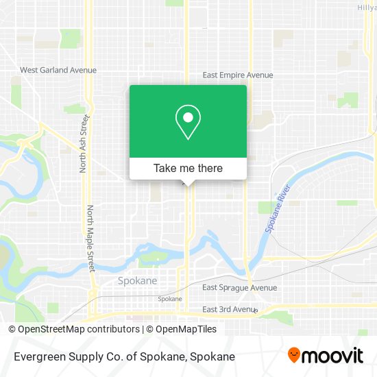 Evergreen Supply Co. of Spokane map