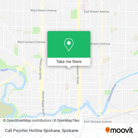 Mapa de Call Psychic Hotline Spokane