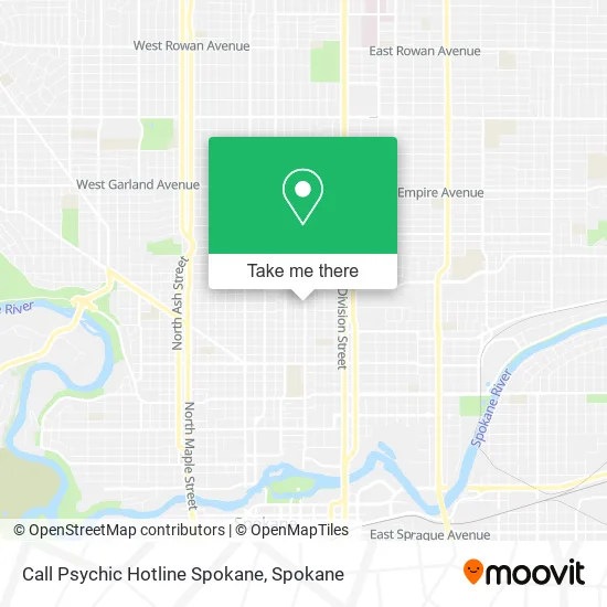 Call Psychic Hotline Spokane map
