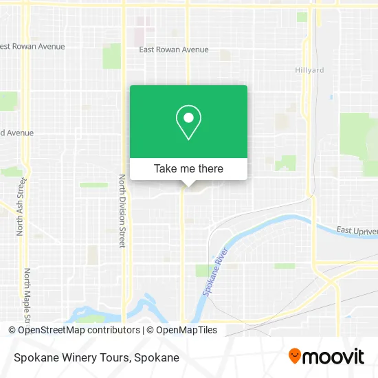 Spokane Winery Tours map