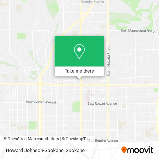 Howard Johnson-Spokane map