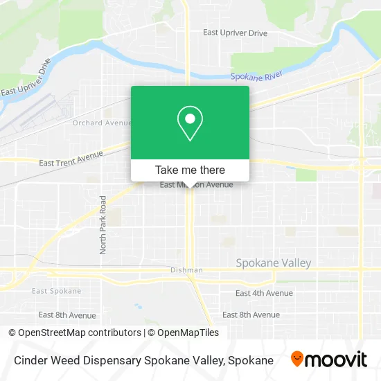 Mapa de Cinder Weed Dispensary Spokane Valley