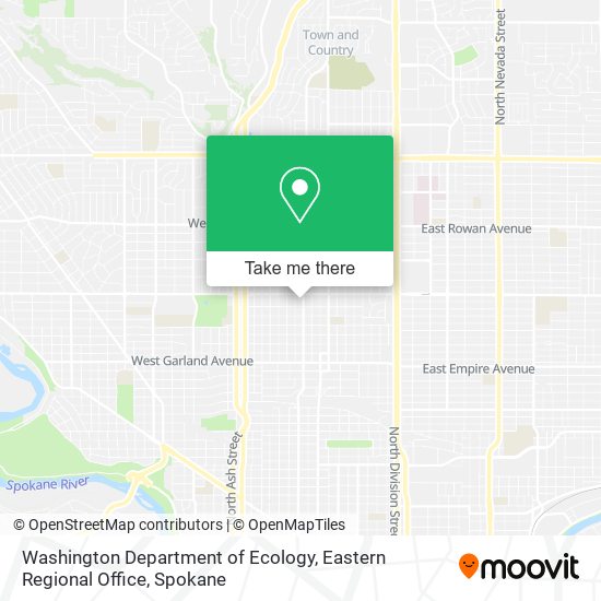 Mapa de Washington Department of Ecology, Eastern Regional Office