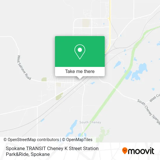 Mapa de Spokane TRANSIT Cheney K Street Station Park&Ride