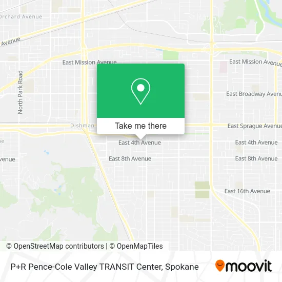 Mapa de P+R Pence-Cole Valley TRANSIT Center