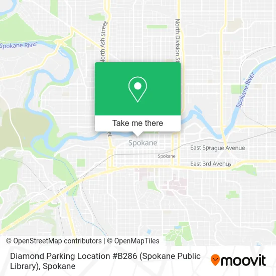 Mapa de Diamond Parking Location #B286 (Spokane Public Library)