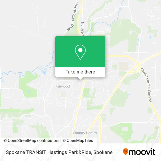 Mapa de Spokane TRANSIT Hastings Park&Ride