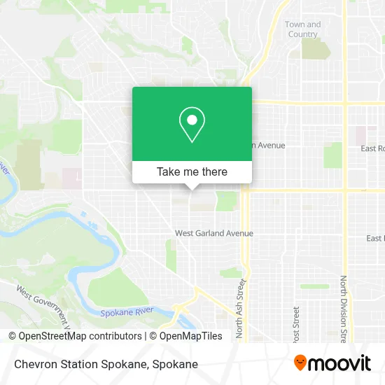 Chevron Station Spokane map