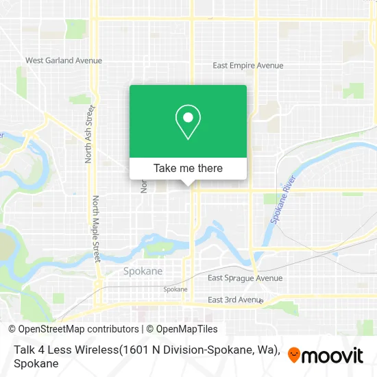 Talk 4 Less Wireless(1601 N Division-Spokane, Wa) map