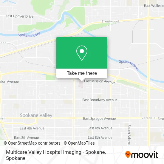 Multicare Valley Hospital Imaging - Spokane map