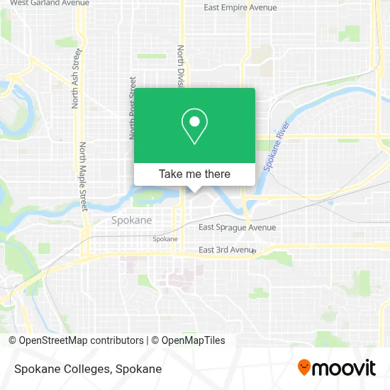 Spokane Colleges map
