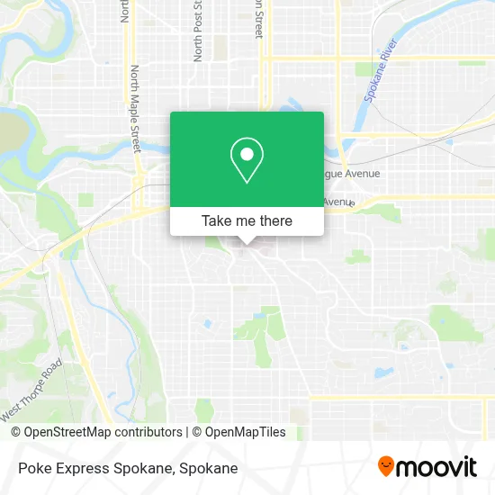 Poke Express Spokane map