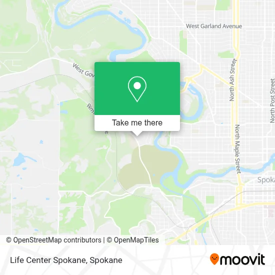 Life Center Spokane map