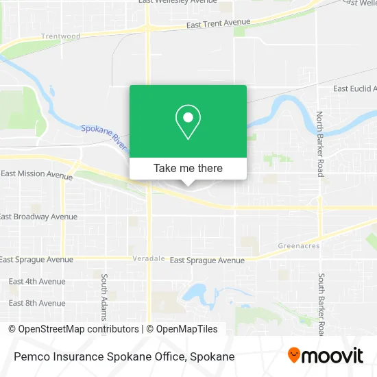 Pemco Insurance Spokane Office map
