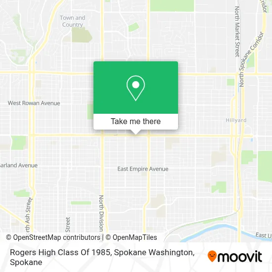 Rogers High Class Of 1985, Spokane Washington map