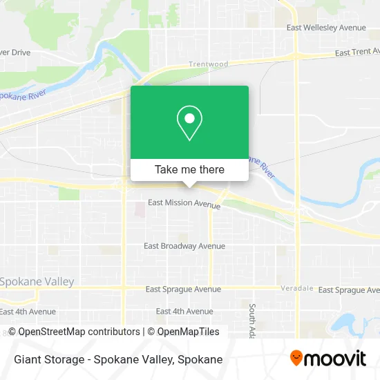 Giant Storage - Spokane Valley map