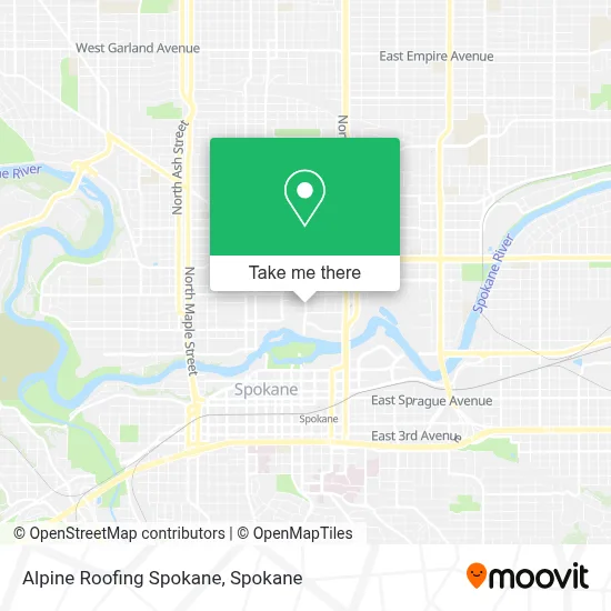 Alpine Roofing Spokane map