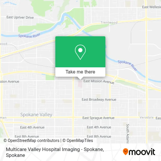 Multicare Valley Hospital Imaging - Spokane map