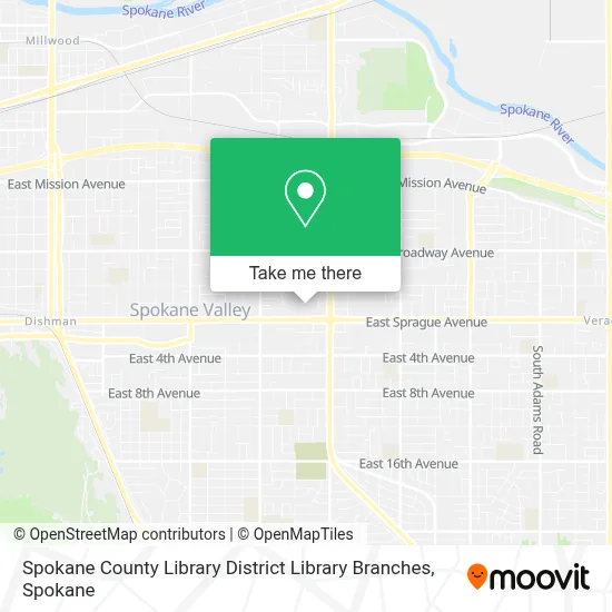 Spokane County Library District Library Branches map