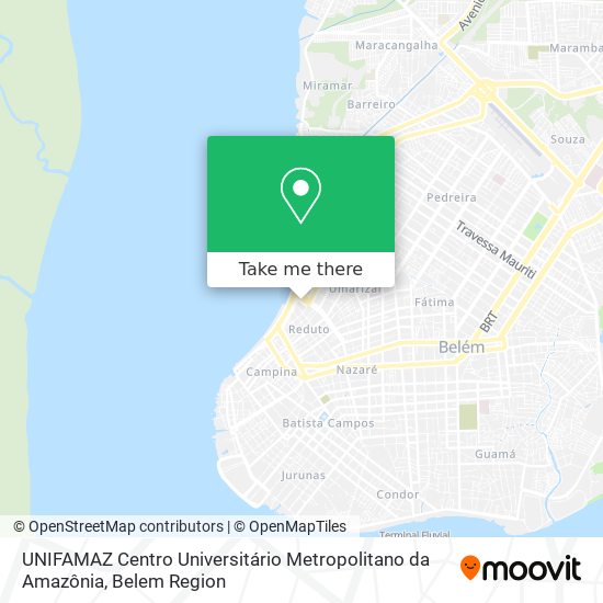 Mapa UNIFAMAZ Centro Universitário Metropolitano da Amazônia