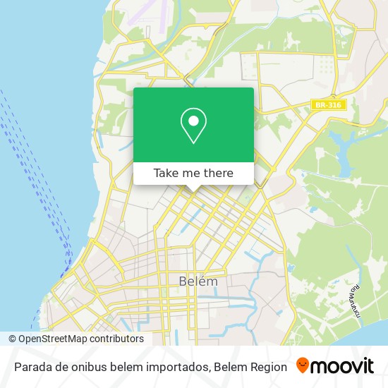 Mapa Parada de onibus belem importados
