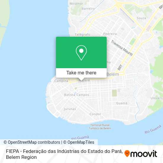 FIEPA - Federação das Indústrias do Estado do Pará map