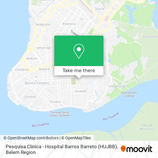 Pesquisa Clínica - Hospital Barros Barreto (HUJBB) map