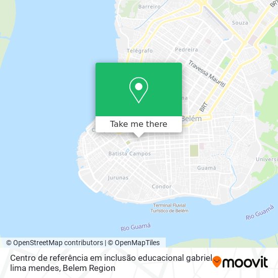 Mapa Centro de referência em inclusão educacional gabriel lima mendes
