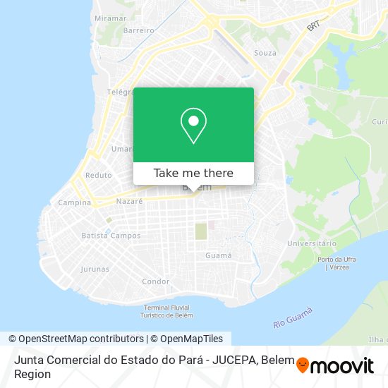 Mapa Junta Comercial do Estado do Pará - JUCEPA