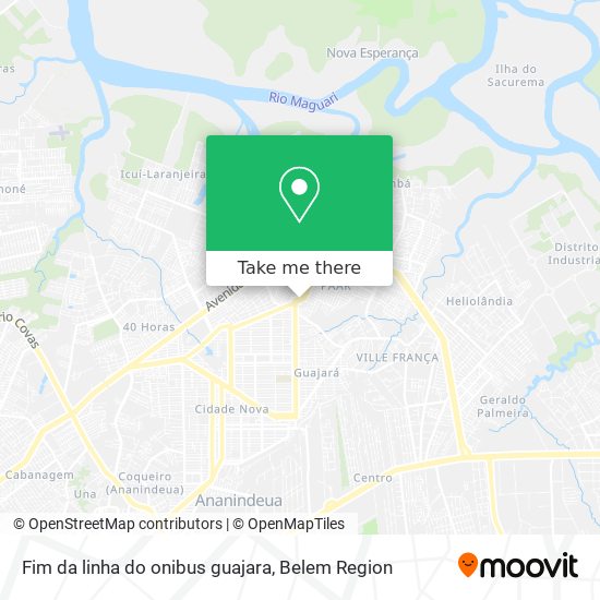 Fim da linha do onibus guajara map